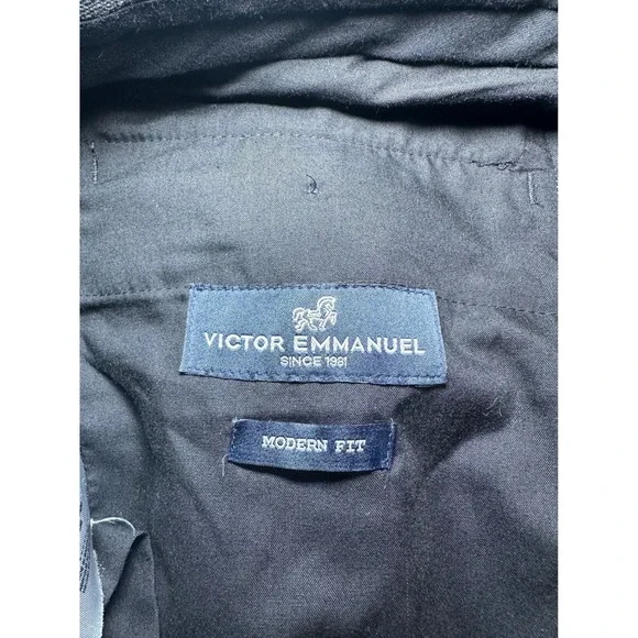 Victor Emmanuel Modern Fit Men's Dress Pants Size‎ 30x32 Gray Plaid Trousers
